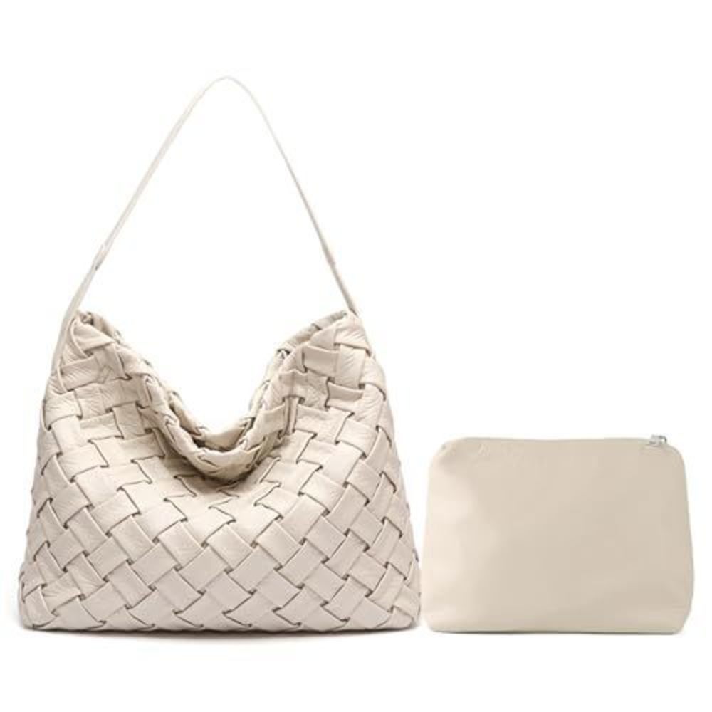 Chic Boston Satchel Woven Vegan Textured Handbags Female Satchel Messenger